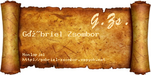Gábriel Zsombor névjegykártya